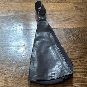 Kenneth Cole Black Belt Bag Sleek Minimalist Design